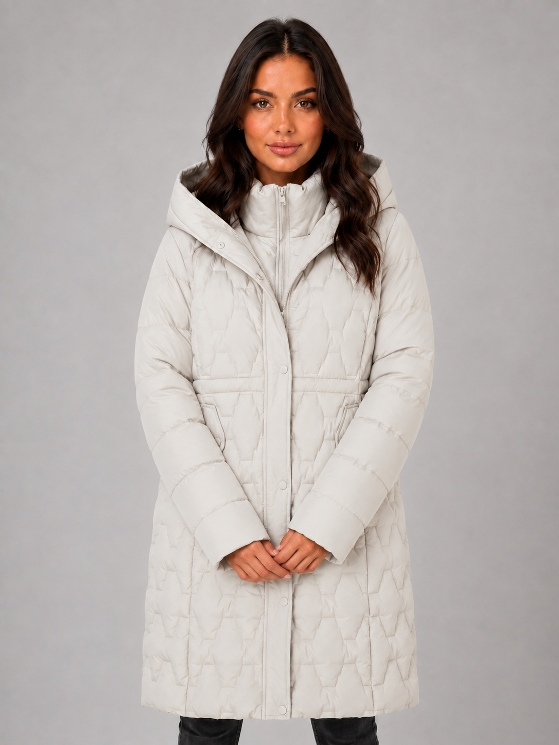 Long Puffer Coat – Hooded Quilted Winter Jacket