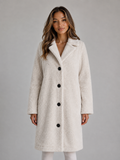 Long Teddy Fleece Coat – Button Front Borg Jacket
