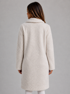 Long Teddy Fleece Coat – Button Front Borg Jacket