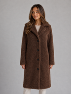 Long Teddy Fleece Coat – Button Front Borg Jacket