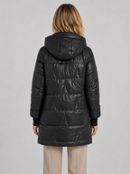 Longline Hooded Puffer Coat – Quilted Winter Jacket