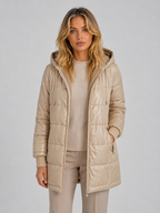 Longline Hooded Puffer Coat – Quilted Winter Jacket