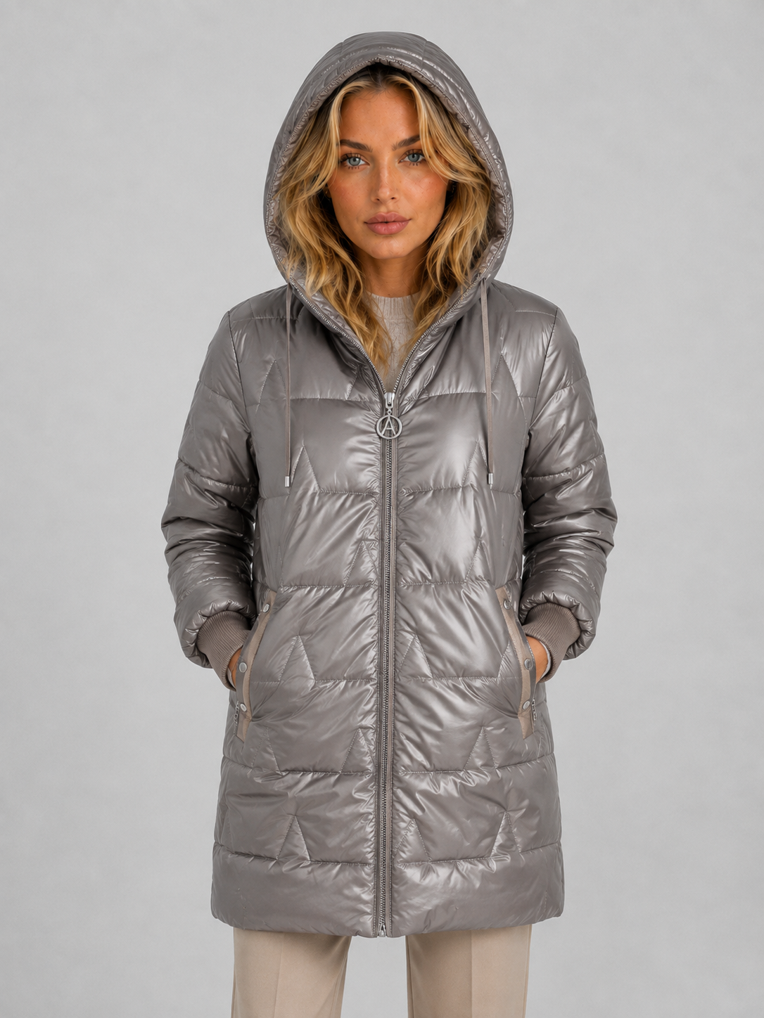Longline Hooded Puffer Coat – Quilted Winter Jacket