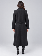 Longline Tailored Coat – Notched Lapel Button Detail Jacket