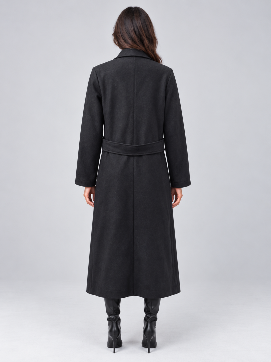 Longline Tailored Coat – Notched Lapel Button Detail Jacket