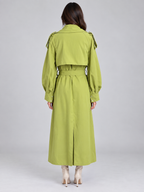 Longline Trench Coat – Double Breasted Belted Lightweight Mac