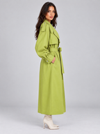 Longline Trench Coat – Double Breasted Belted Lightweight Mac