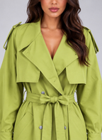 Longline Trench Coat – Double Breasted Belted Lightweight Mac