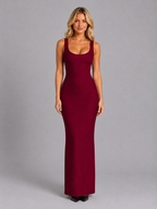 Metallic Sculpting Maxi Dress