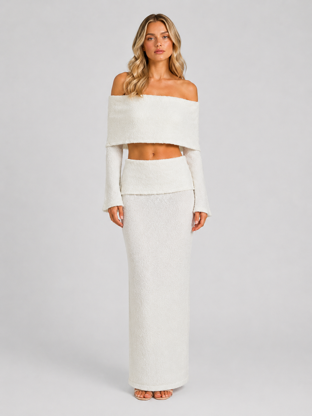 Women's Off-Shoulder Maxi Skirt Set