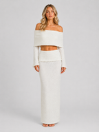 Off-Shoulder Maxi Skirt Set