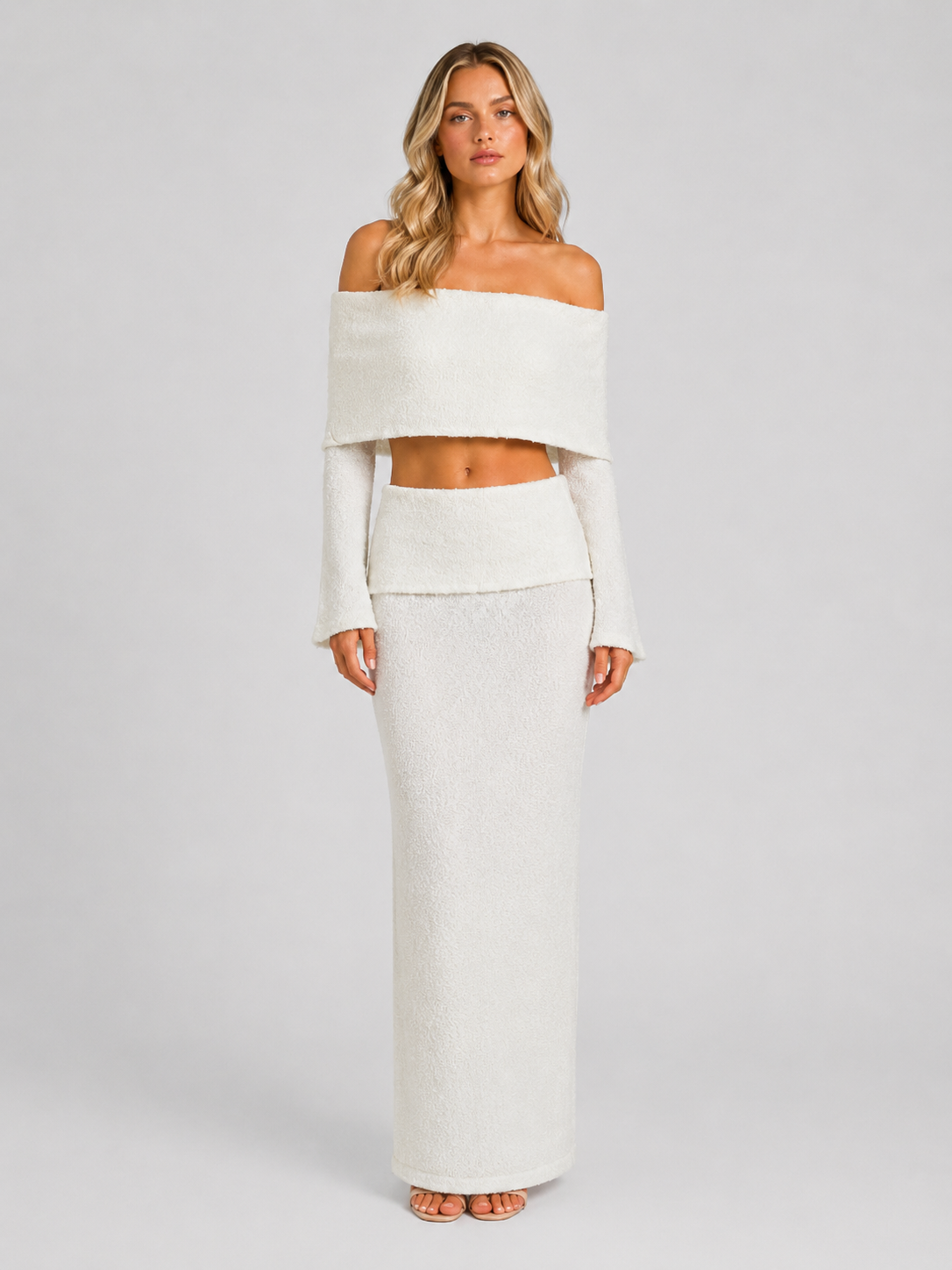 Women's Off-Shoulder Maxi Skirt Set