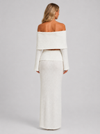 Off-Shoulder Maxi Skirt Set