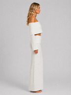 Off-Shoulder Maxi Skirt Set