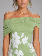 Off-Shoulder Floral Midi Dress