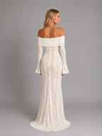 Off-Shoulder Lace Maxi Dress