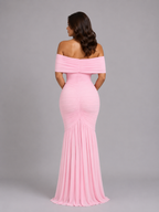 Off-Shoulder Ruched Bodycon Maxi Dress