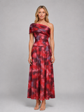 Women's One-Shoulder Printed Maxi Dress