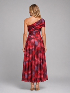 One-Shoulder Printed Maxi Dress