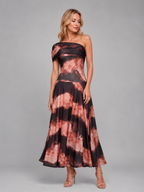 One-Shoulder Printed Maxi Dress