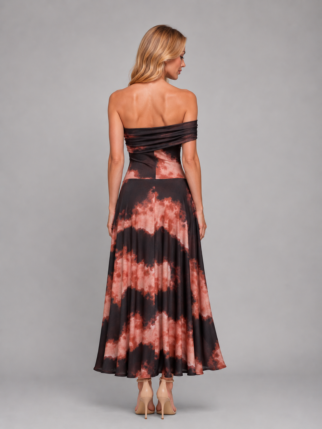 Women's One-Shoulder Printed Maxi Dress
