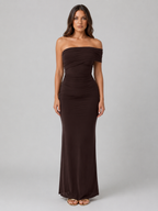 One-Shoulder Ruched Maxi Dress