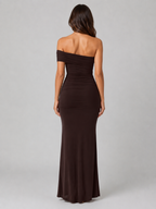One-Shoulder Ruched Maxi Dress