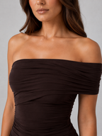 One-Shoulder Ruched Maxi Dress