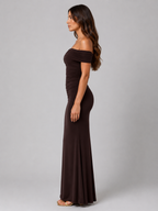 One-Shoulder Ruched Maxi Dress