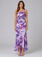 One Shoulder Floral Maxi Dress
