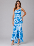 One Shoulder Floral Maxi Dress