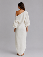 One Shoulder Draped Maxi Dress