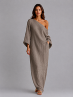 One Shoulder Draped Maxi Dress