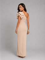 One-Shoulder Ruffle Maxi Dress