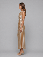 One Shoulder Satin Midi Dress