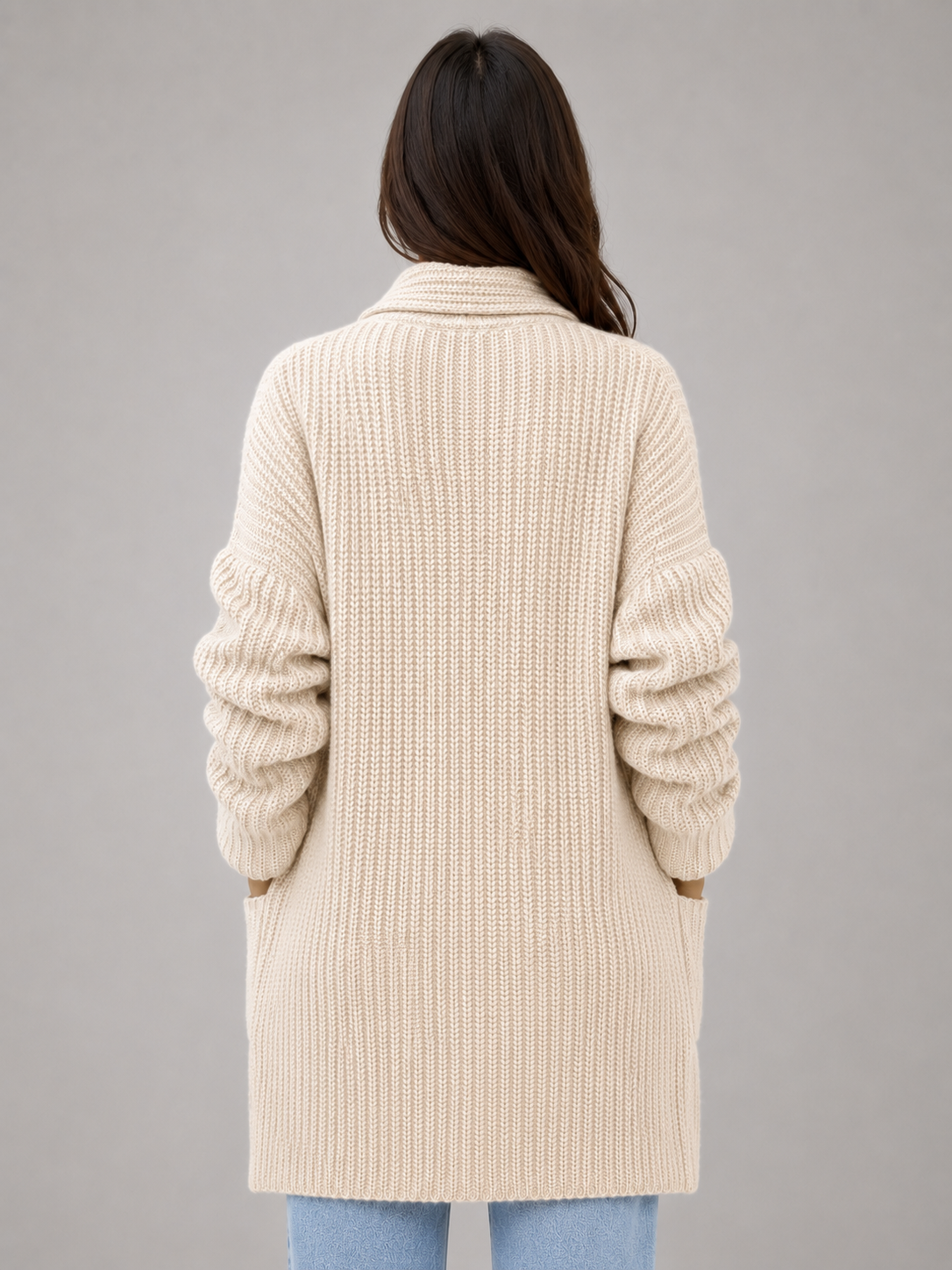 Open Front Cardigan with Pockets – Soft Knit Longline Style