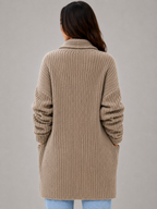 Open Front Cardigan with Pockets – Soft Knit Longline Style