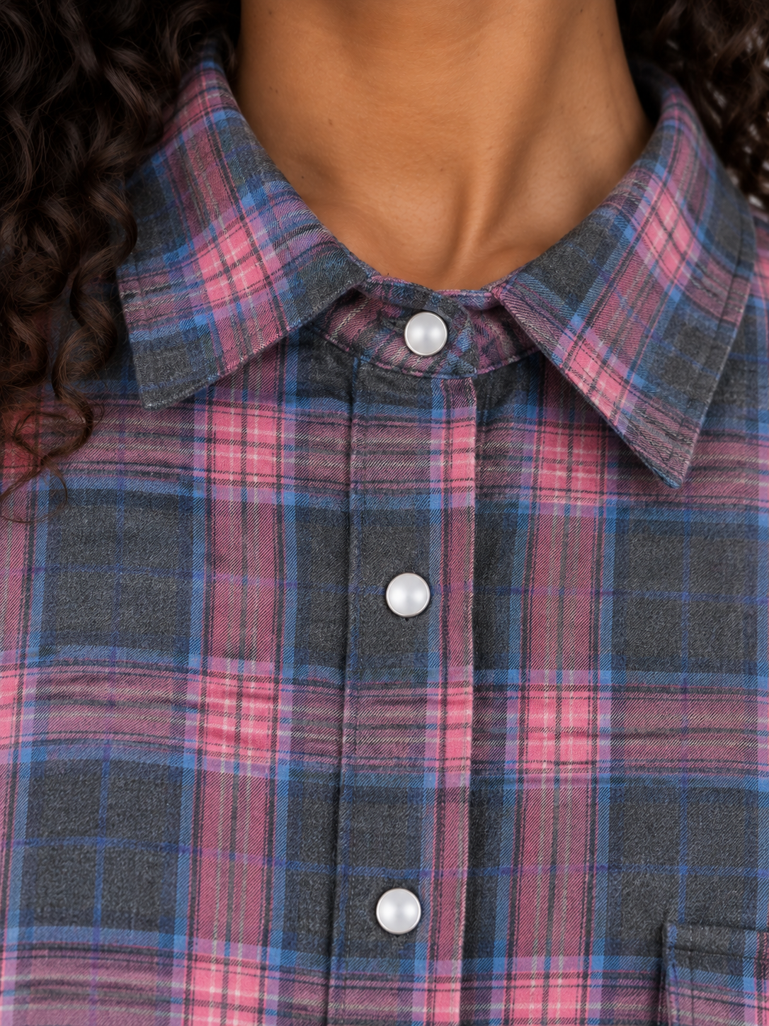 Oversized Check Shirt – Longline Button-Up Blouse