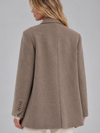 Oversized Double-Breasted Blazer – Tailored Longline Jacket