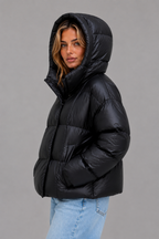 Oversized Hooded Puffer Jacket – High Collar Winter Coat