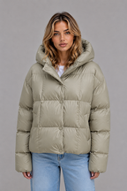 Oversized Hooded Puffer Jacket – High Collar Winter Coat