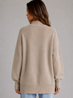 Oversized Knit Jumper – High Neck Longline Relaxed Fit