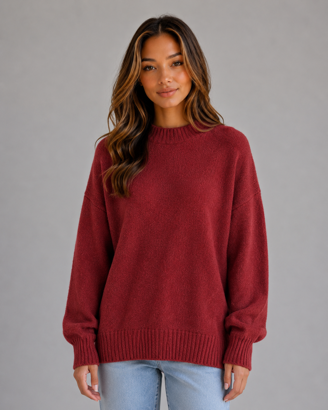 Oversized Knit Jumper – High Neck Longline Relaxed Fit
