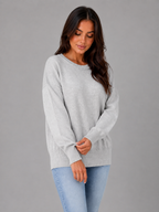 Oversized Knitted Jumper – Long Sleeve Crew Neck Sweater