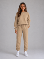 Oversized Tracksuit Set – Crew Neck Sweatshirt & Cuffed Joggers