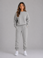 Oversized Tracksuit Set – Crew Neck Sweatshirt & Cuffed Joggers