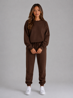 Oversized Tracksuit Set – Crew Neck Sweatshirt & Cuffed Joggers