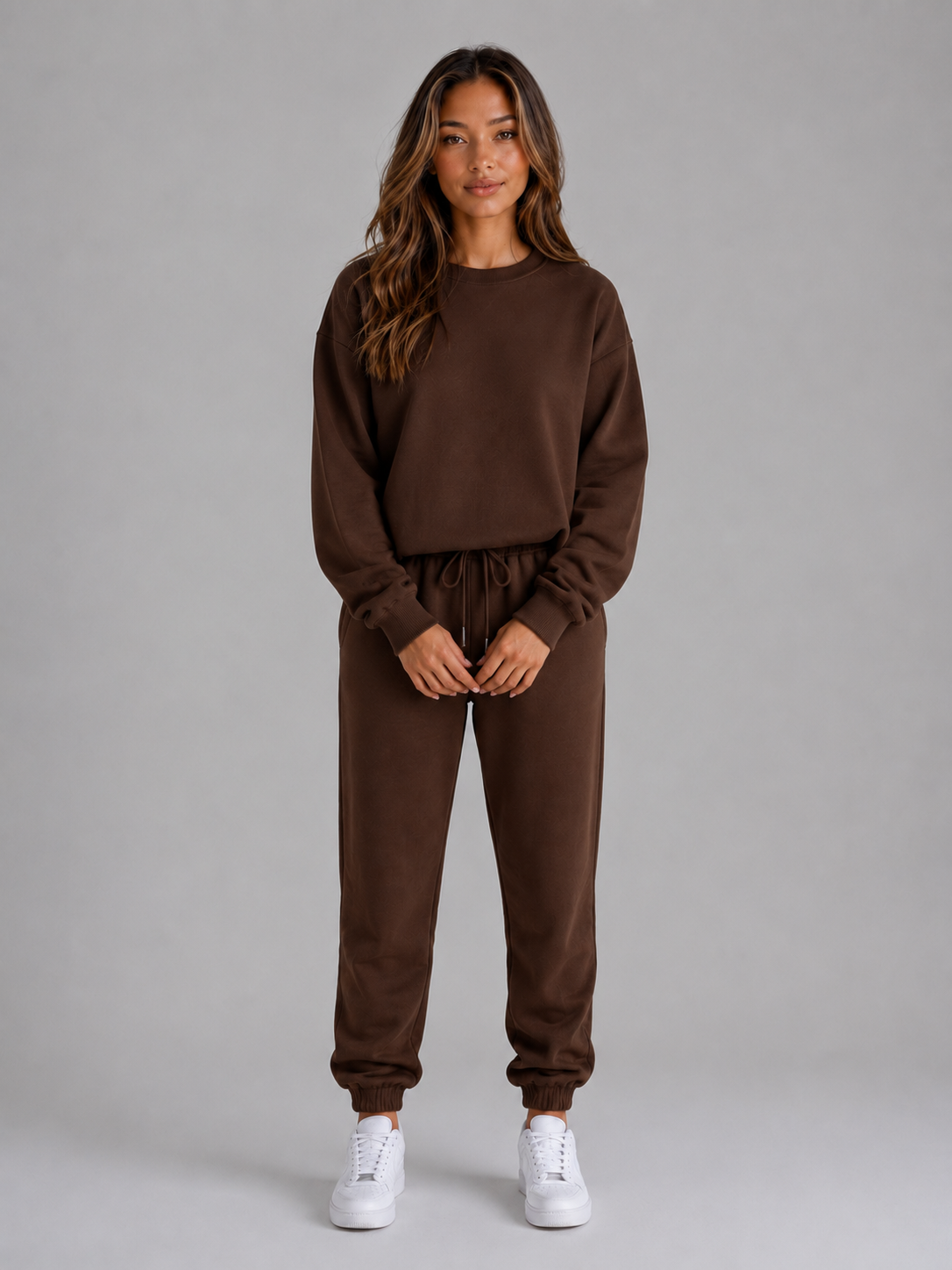 Oversized Tracksuit Set – Crew Neck Sweatshirt & Cuffed Joggers