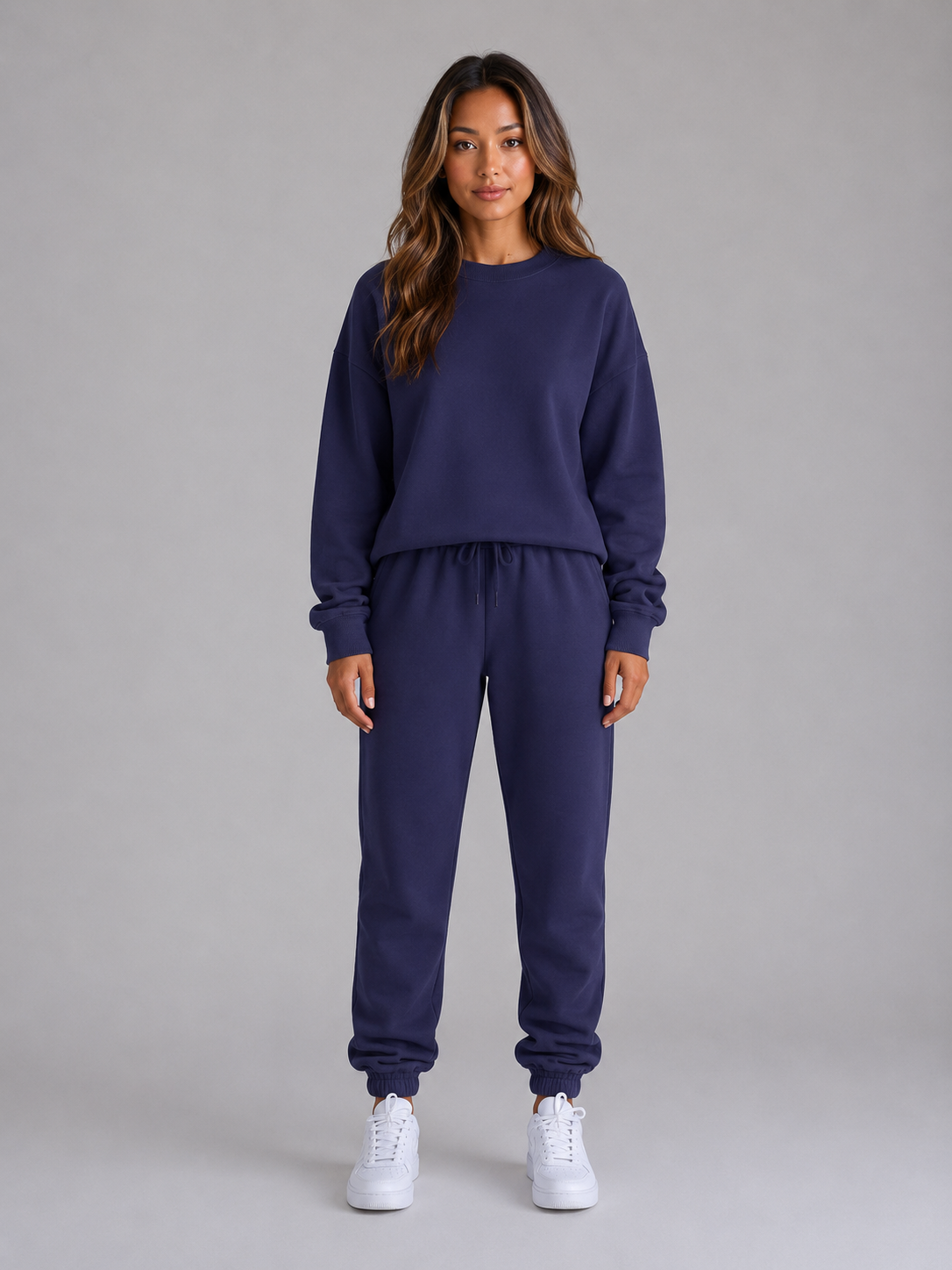 Oversized Tracksuit Set – Crew Neck Sweatshirt & Cuffed Joggers