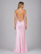Pearl Embellished Satin Maxi Dress